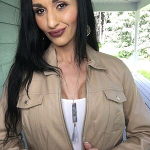 Fashion necklace grey gold 